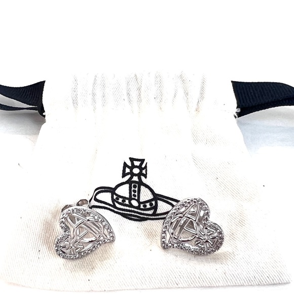 VIVIENNE WESTWOOD SILVER ORNELLA EARRINGS - Picture 5 of 5